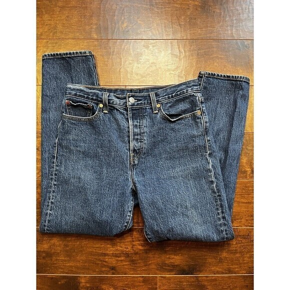 Womens Levis Button Fly Med Wash Slim Straight Jeans Sz 29 - Picture 1 of 9